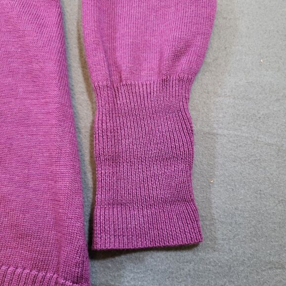 Eileen Fisher Womens Cardigan Sweater Petite Medium PM Purple Merino Wool Italy - Picture 3 of 16